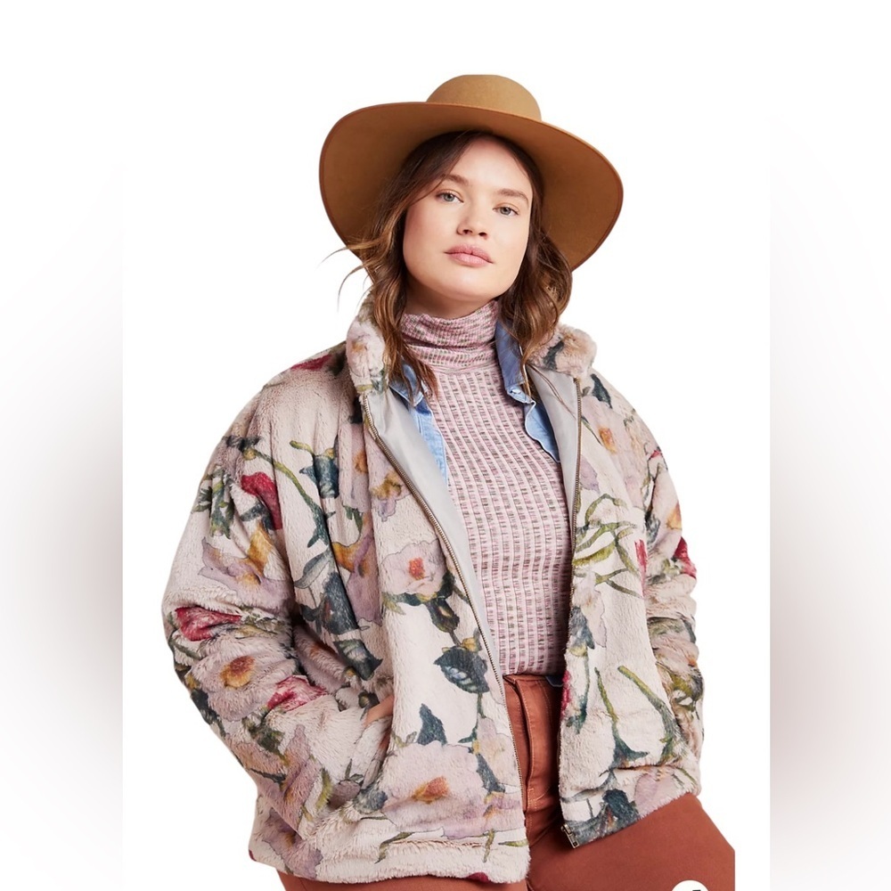 Anthropologie Hutch Florita Faux Fur Jacket Size XXL